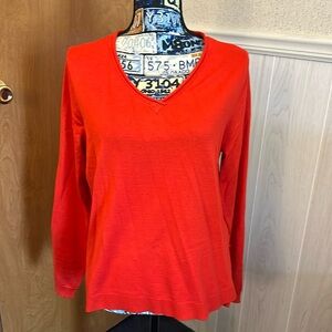 Tint & Shadow Soild V-Neck Lurex Pullover Sweater. Size LP. NWT.